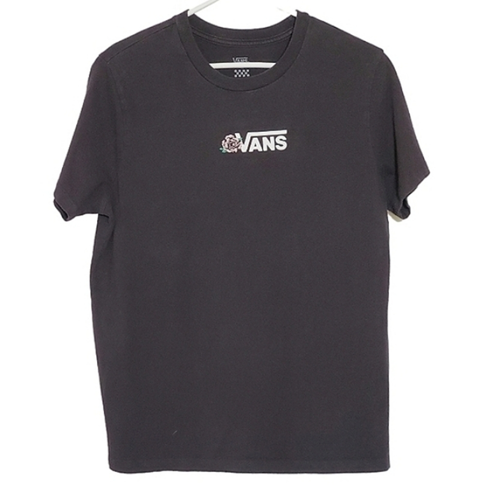 1515 * Vans Women's Logo with Rose Tee Black Size M